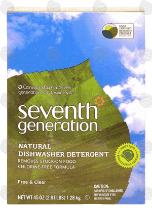 Seventh Generation natural dishwasher detergent, free & clear 45 ounce