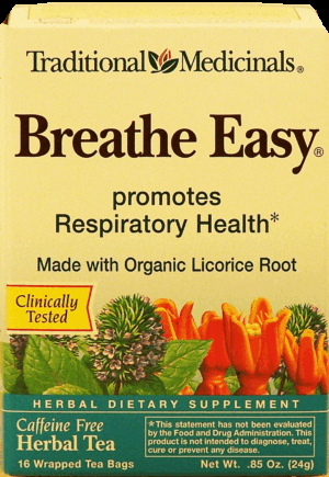 Traditional Medicinals Breathe Easy herbal tea promotes respiratory health, 16-bags 0.85 ounce