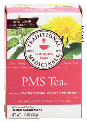 Traditional Medicinals PMS tea herbal tea relieves premenstrual water retention, caffeine free, 16-tea bags 1.13 ounce