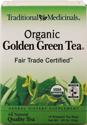 Traditional Medicinals Organic Golden Green Tea, herbal dietary supplement, fair trade certificed, 16-bags 0.85 ounce