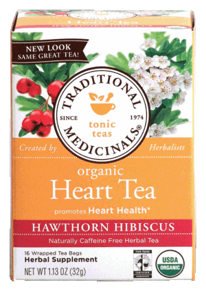 Traditional Medicinals tonic teas organic Heart Tea, hawthorn hibiscus herbal supplement, 16-bags 1.13 ounce