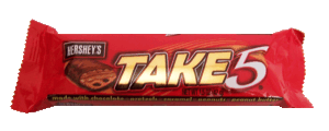 Hershey's Take 5 made with chocolate, pretzels, caramel, peanuts, and peanut butter 1 pack
