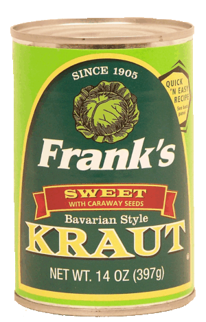 Frank's bavarian style kraut sweet with caraway seeds 14 ounce