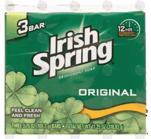 Irish Spring Deodorant Soap original, bar soap 3 count