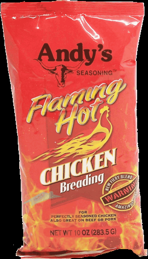 Andy's chicken breading, hot 'n' spicy; bake, broil & fry 10 ounce
