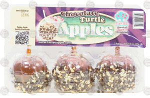 Tastee chocolate turtle apples, 3-count 9 ounce