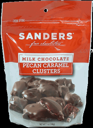 Sander's milk chocolate pecan caramel clusters 7 ounce