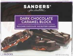 Sander's dark chocolate caramel block, 2-blocks 8 ounce