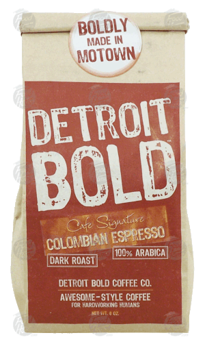 Detroit Bold Cafe Signature colombian espresso, dark roast, 100% arabica 8 ounce