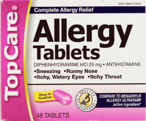 Top Care allergy tablets, complete allergy relief, 28 mg 48 count