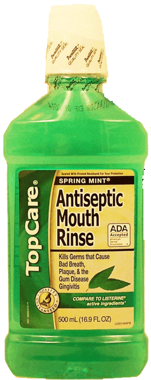 Top Care antiseptic mouth rinse, spring mint 16.9 fluid ounce
