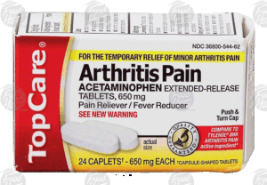 Top Care arthritis pain, acetaminophen, extended release tablets, pain reliever/ fever reducer 24 count