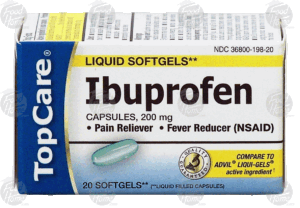 Top Care ibuprofen capsules, liquid softgels 20 count