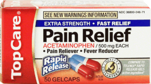 Top Care acetaminophen 500-mg., rapid release gelcaps 50 count