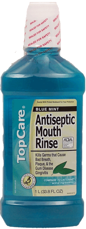 Top Care kills germs that cause bad breath, plaque, & the gum disease gingivitis, blue mint flavor 1