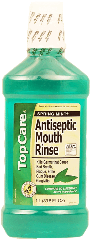 Top Care kills germs that cause bad breath, plaque, & the gum disease gingivitis, spring mint flavor 1