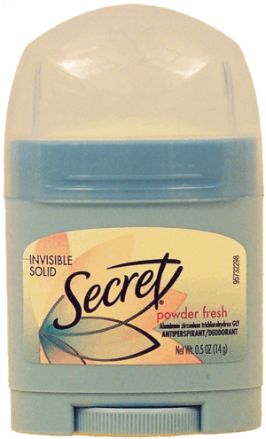 Secret invisible antiperspirant/deodorant solid, powder fresh, travel size 0.5 ounce