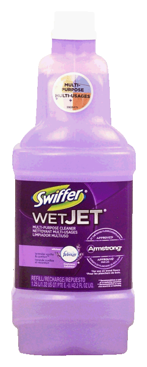 Swiffer Wetjet multi-purpose cleaner refill with febreze freshness, lavender vanilla comfort scent 42.2 fluid ounce