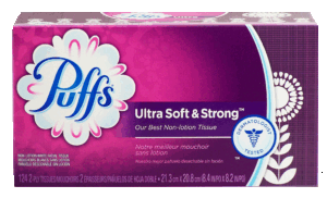 Puffs Ultra Soft & Strong non-lotion white facial tissue, 2-ply 124 count
