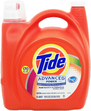 Tide Advanced Power liquid laundry detergent plus bleach alternative, original scent, h-e, 81 loads 170 fluid ounce