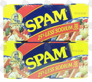Spam 25% less sodium spiced ham, 12-oz. cans 8 pack