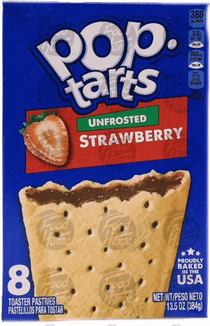 Pop tarts unfrosted strawberry toaster pastries, 8 pastries, box 13.5 ounce