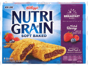 Kellogg's Nutri-Grain mixed berry soft baked breakfast bars, 8-bars 10.4 ounce