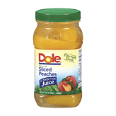 Dole Plastic Jars Peaches Sliced Yellow Cling In Light Syrup 24.5 ounce