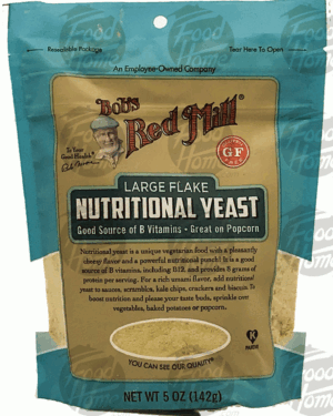 Bob's Red Mill yeast, large flake nutritional, vegetarian food with a cheesy flavor 5 ounce