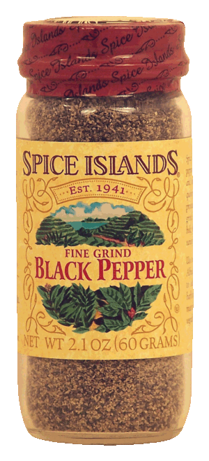 Spice Islands pepper, fine grind black 2.1 ounce