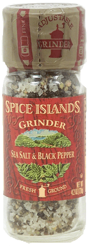 Spice Islands Grinder sea salt & black pepper, adjusts between coarse and fine 4.2 ounce