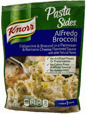 Knorr Pasta Sides alfredo broccoli fettuccini noodles & broccoli in a creamy parmesan & romano cheese sauce 4.5 ounce