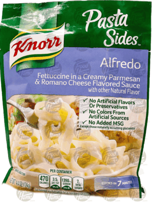 Knorr Pasta Sides alfredo, fettuccini in a creamy parmesan & romano cheese flavored sauce 4.4 ounce