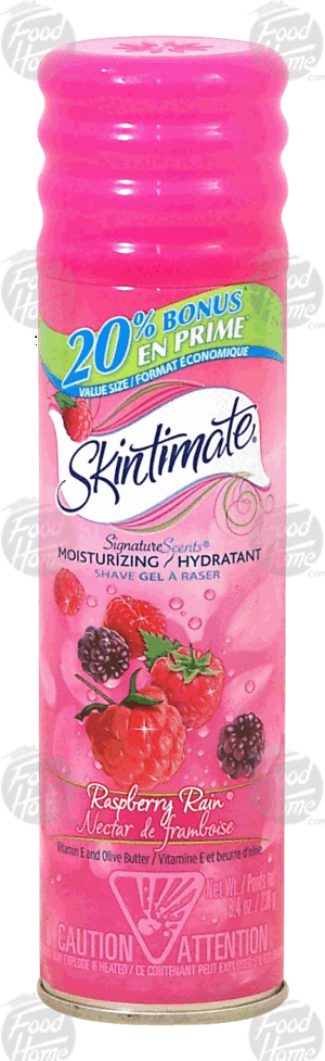Skintimate Signature Scents Raspberry Rain; moisturizing shave gel with vitamin e and olive butter 8.4 ounce