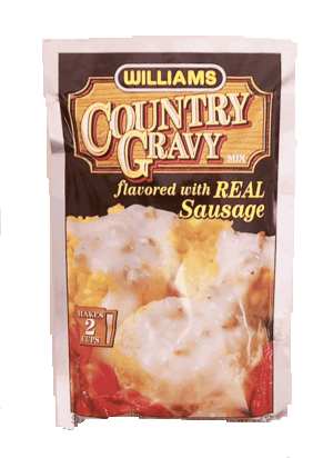 Williams country gravy flavored with real sausage makes 2 cups 2.5 ounce