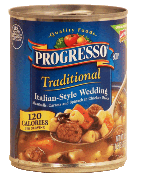 Progresso Traditional italian-style wedding, meatballs, carrots and spinach in chicken broth ready to serve soup 18.5 ounce