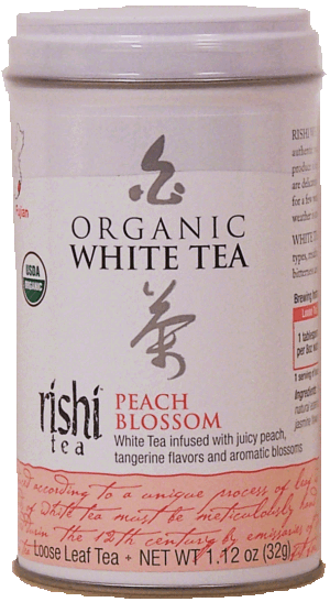 Rishi peach blossom organic white tea, Fujian China, loose leaf 1.12 ounce