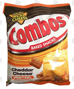 Combos(r) cheddar cheese filled pretzels, baked snacks 6.3 ounce