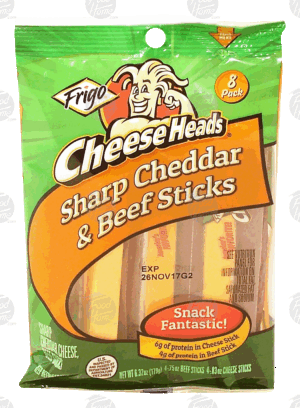 Frigo Cheese Heads sharp cheddar & beef sticks, 8-pack 6.32 ounce