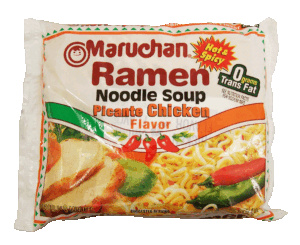 Maruchan ramen noodle soup chicken hot & spicy flavor add boiling water 3 ounce