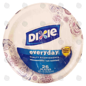 Dixie everyday plates, microwavable, cut resistant, soak proof shield, 10 1/16 inch 26 count