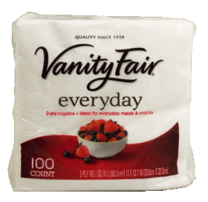 Vanity Fair everyday 2-ply white napkins 100 count
