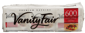 Vanity Fair Everyday premium napkins, 100-count packs, 13x12.75-inch 6 pack