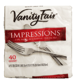 Vanity Fair Impressions 3-ply large, cloth-like feel napkins 40 count