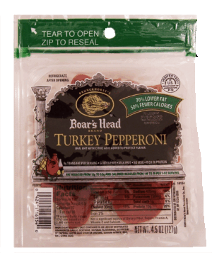 Boar's Head turkey pepperoni slices, no gluten 4.5 ounce