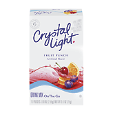 Crystal Light Soft Drink Mix On The Go Fruit Punch Sugar Free 0.9 Oz 10 count