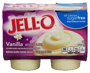 Jell-o vanilla reduced calorie pudding snacks, sugar free, 4 cups, refrigerated item 14.5 ounce