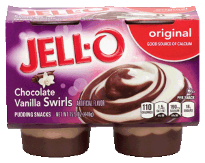 Jell-o chocolate vanilla swirls pudding snacks, 4 cups, refrigerated item 15.5 ounce