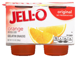 Jell-o orange gelatin snacks, 4 cups, refrigerated item 13.5 ounce