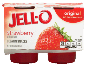 Jell-o strawberry flavor gelatin snacks, 4-cups, refrigerated item 13.5 ounce